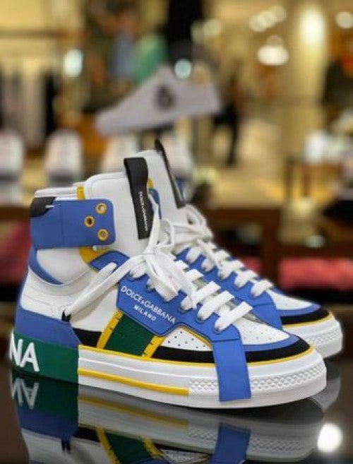 Blended Fabrics Street Style Plain Leather Logo Sneakers
