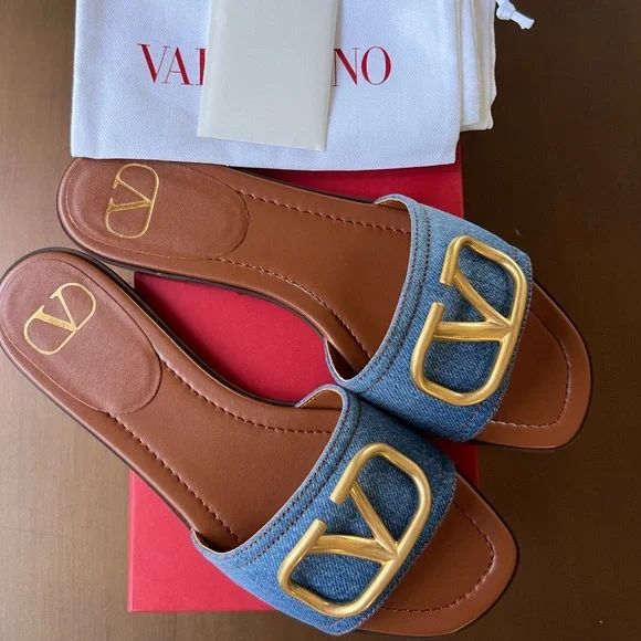 Denim Pattern Flats for Women