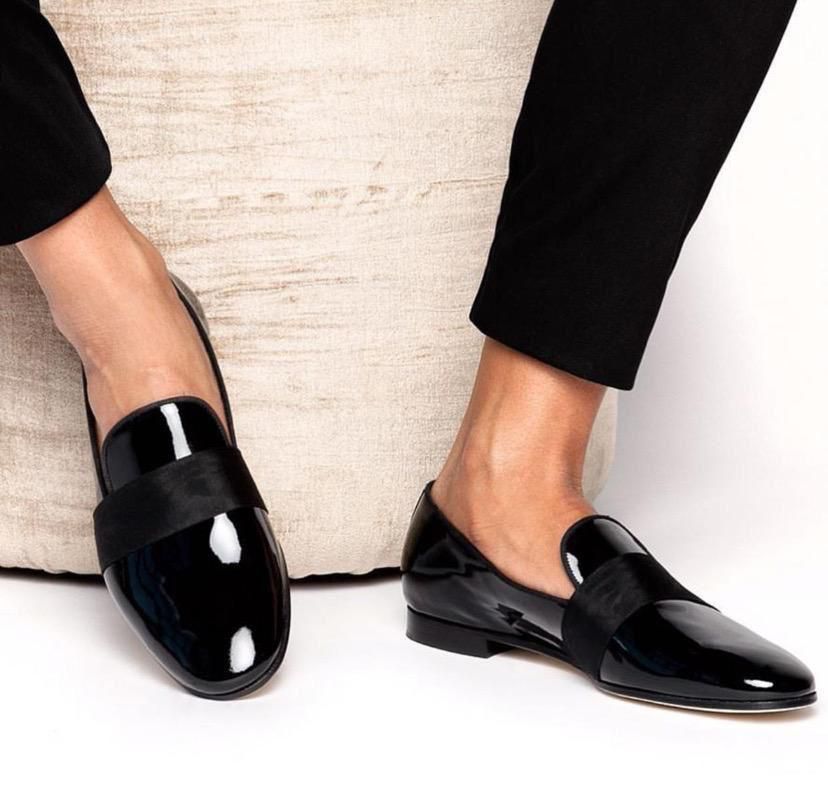 Patent Strap Moccasins For Men