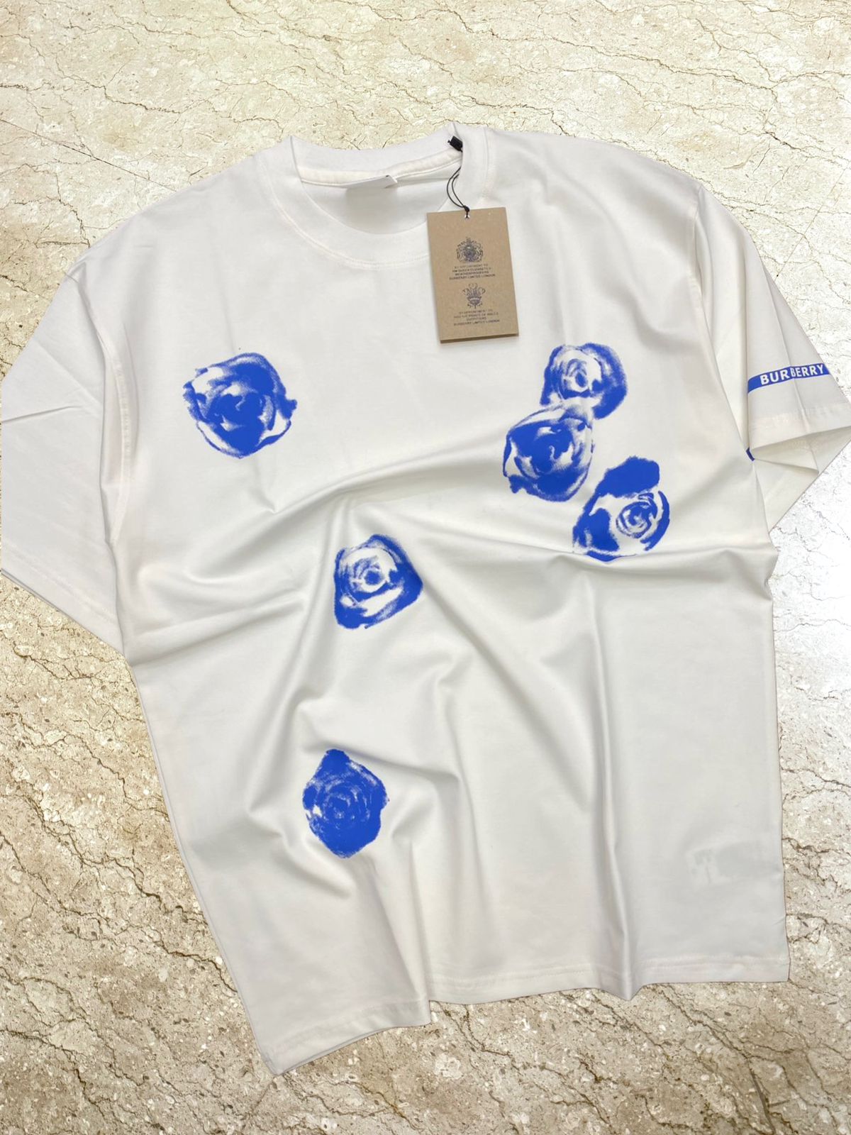 FLOWER PRINTED DROP SHOULDER TEES