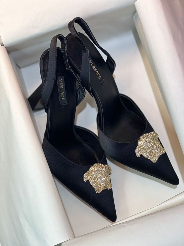 VELVET HEELS WITH METAL MEDUSA LOGO ON SOLE