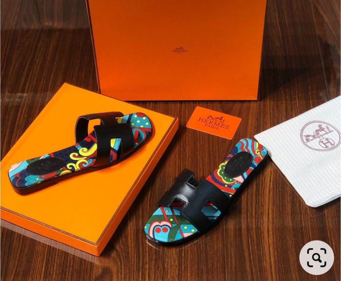 Premium Oran Sandal Canvas Faubourg Rainbow Flats