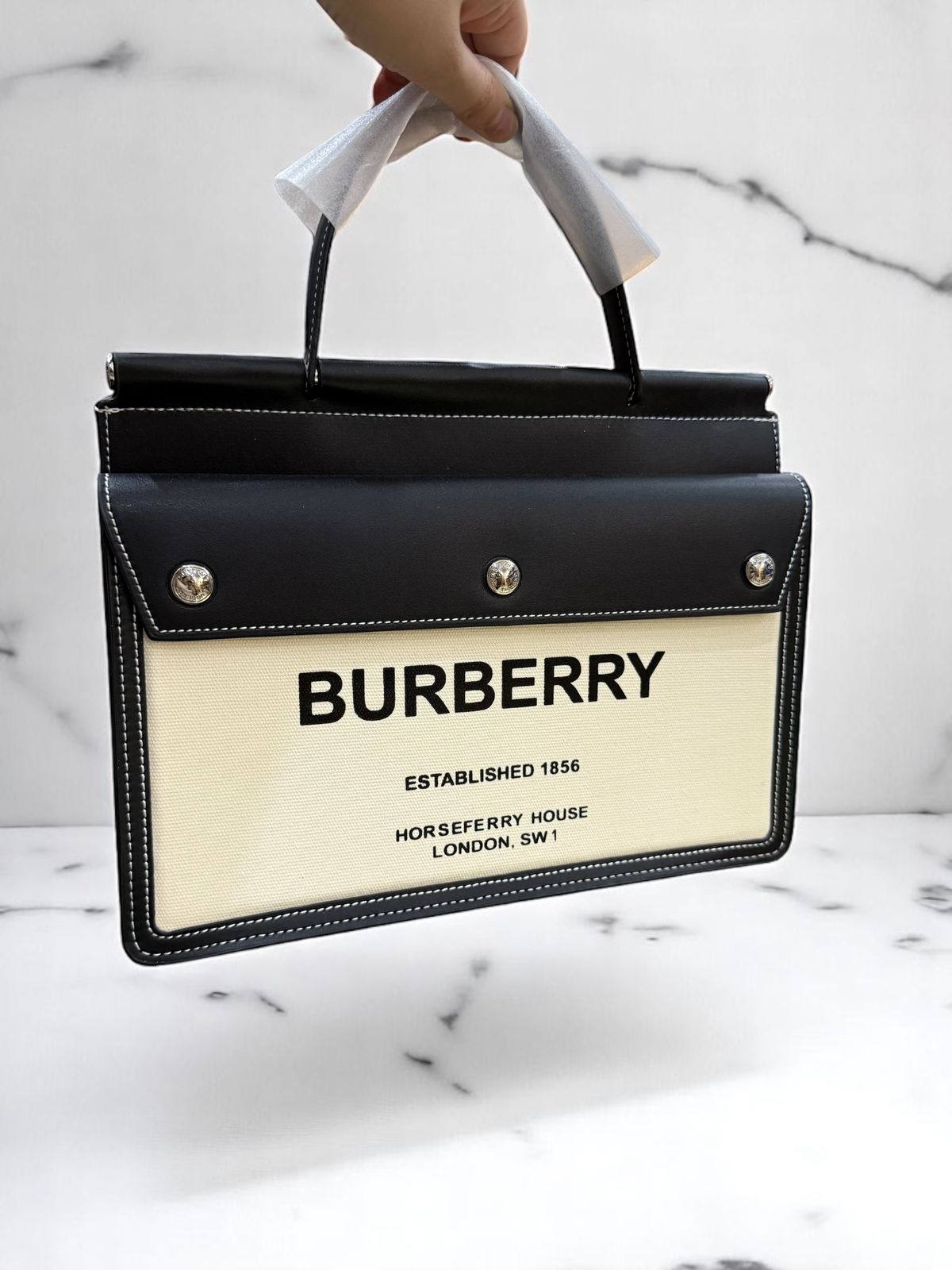 PREMIUM MINI HORSEFERRY CANVAS TITLE HANDBAG