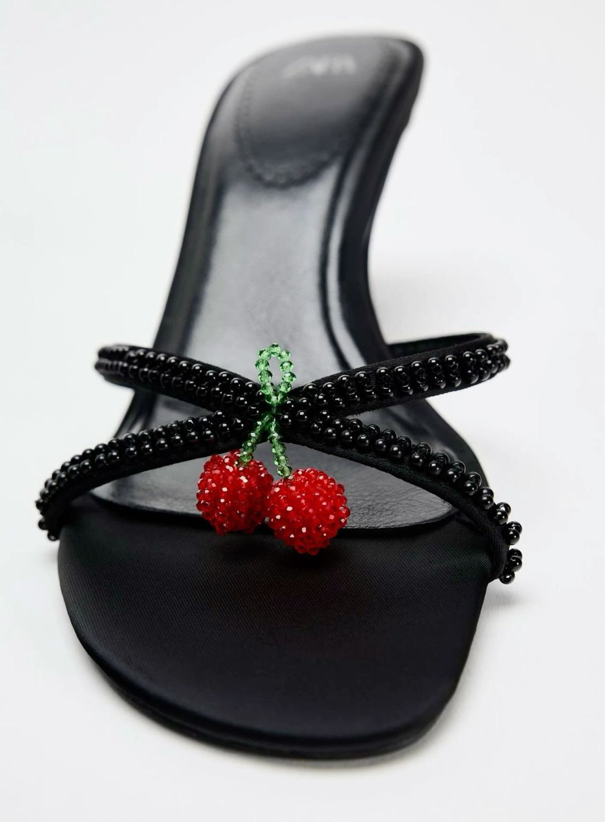 Cherry Beaded Mule Heels for Women