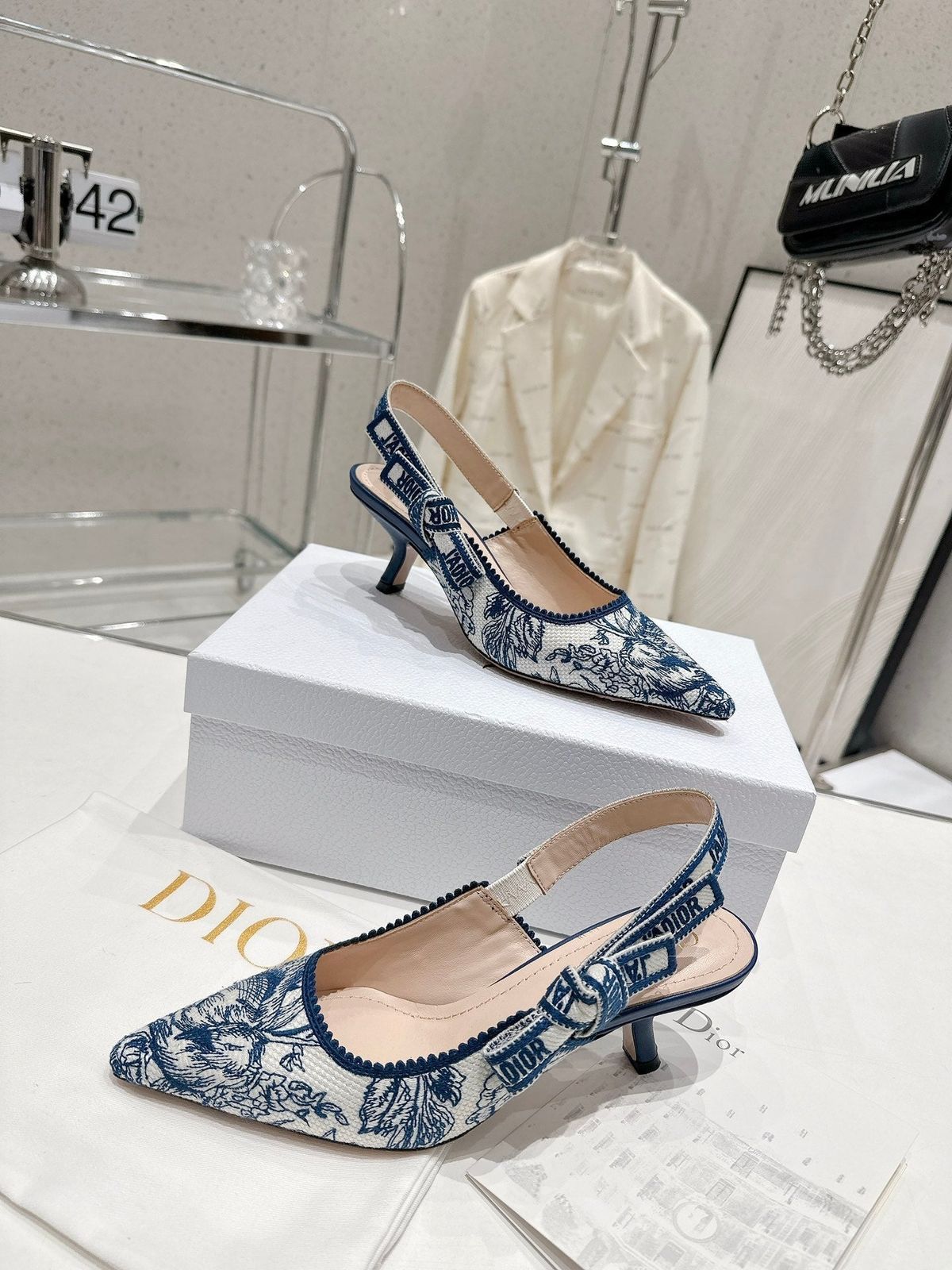 Multicolor Fabric Floral Embroidery Heels Slingback Pumps for Women