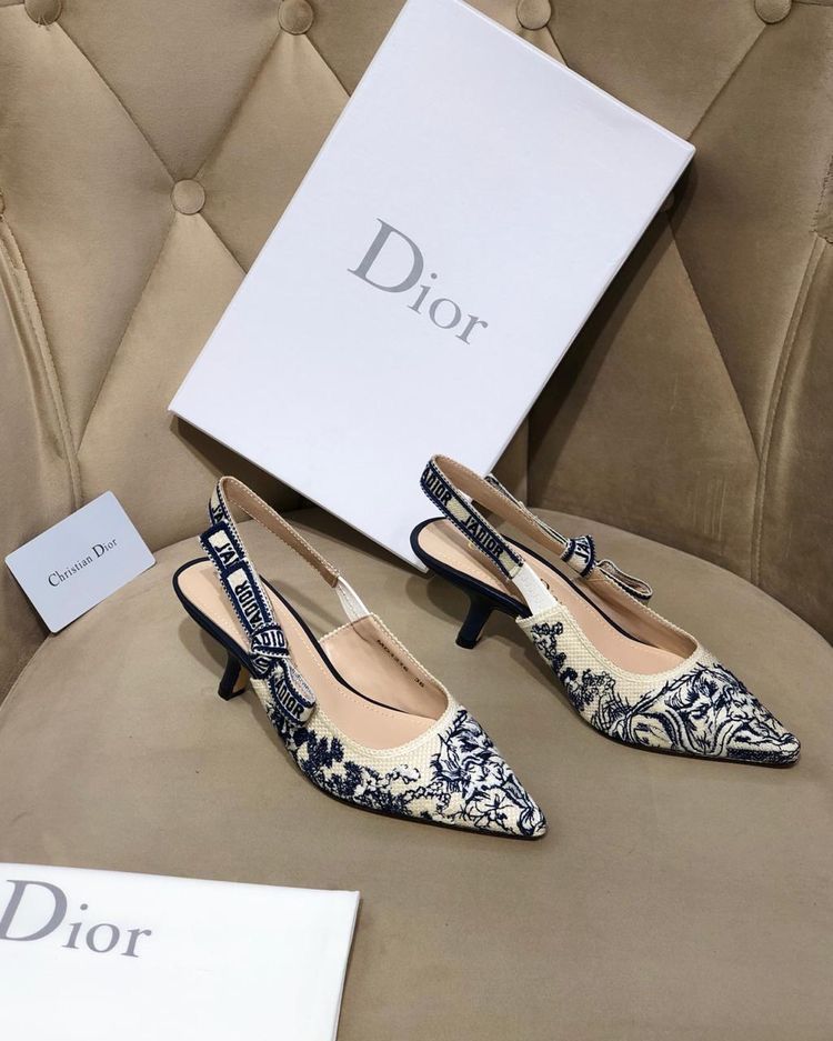 Multicolor Fabric Floral Embroidery Heels Slingback Pumps for Women