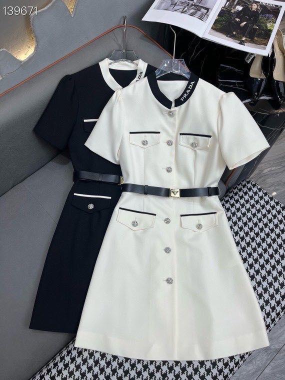Button-Embellished Midi Dress