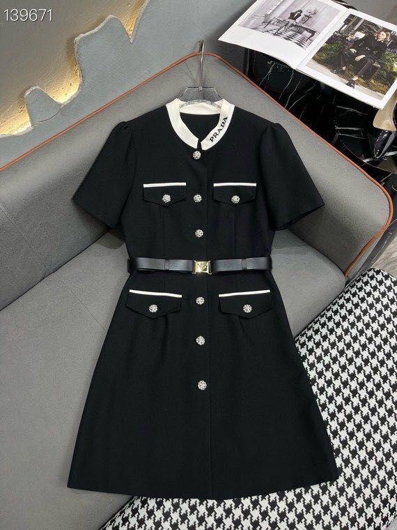Button-Embellished Midi Dress