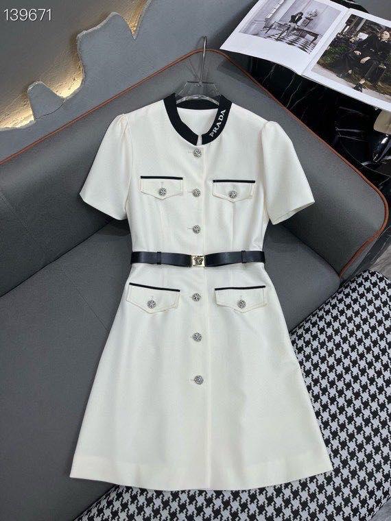 Button-Embellished Midi Dress