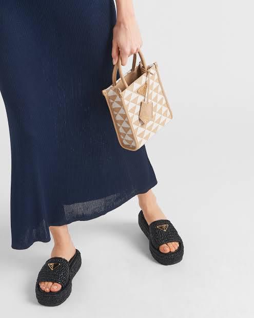 Luxury Raffia Slides For Women