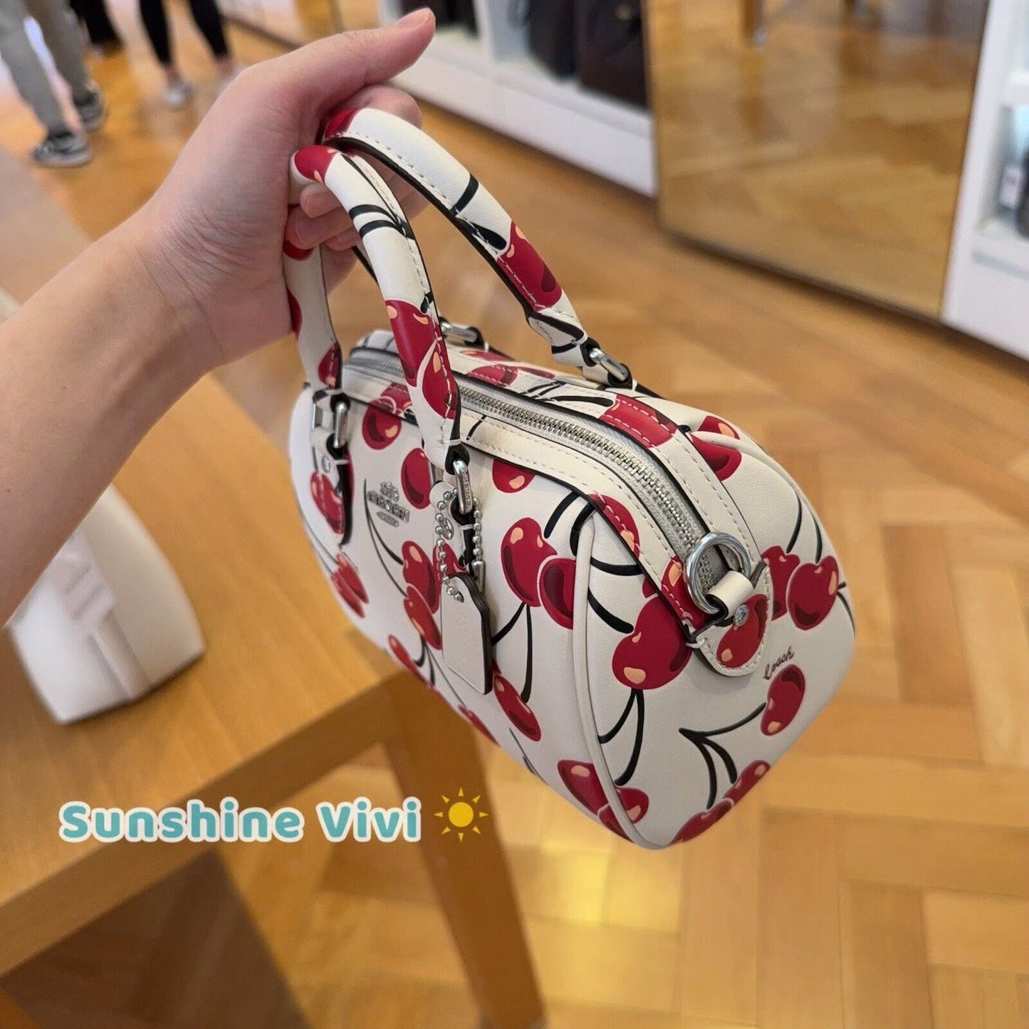 Rowan Crossbody Bag With Cherry 🍒 Print (Size 8.5 By 7 Inches)