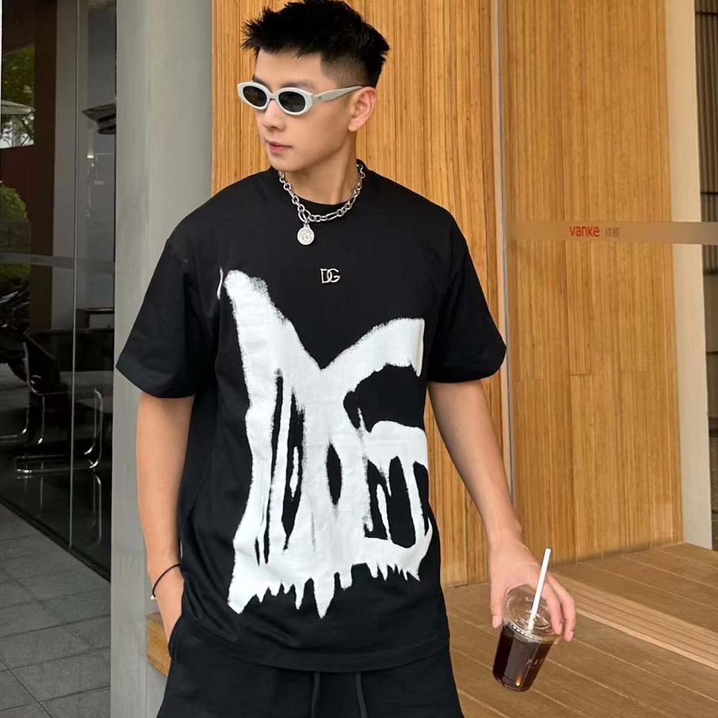 LUXURY DROP SHOULDER ROUND NECK T-SHIRTS FOR MEN (BLACK)