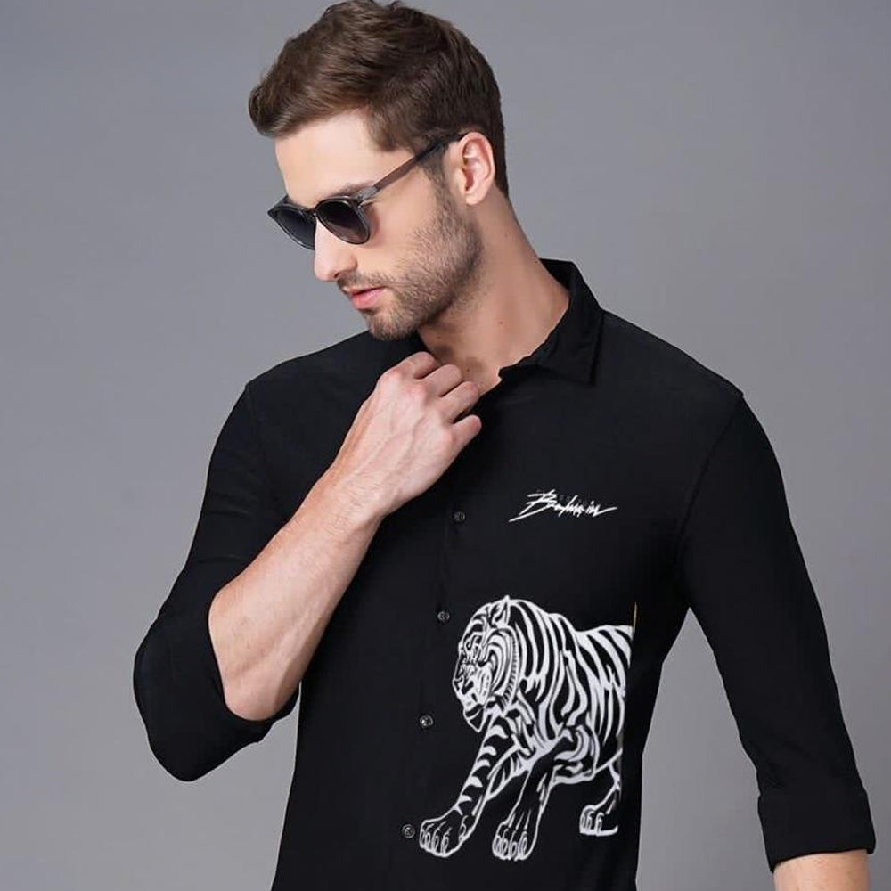 Printed Logo Luxury Full Sleeves Shirt for Men