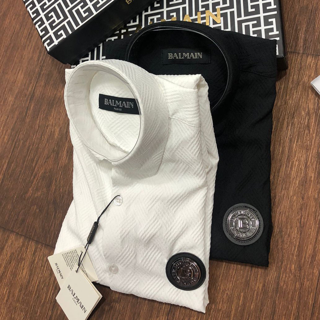 Luxury Patch Logo Full Sleeves Shirt for Men