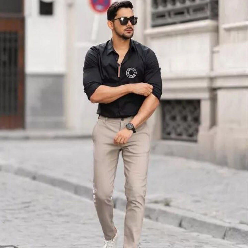 Premium Embroidered Logo Full Sleeves Shirt for Men