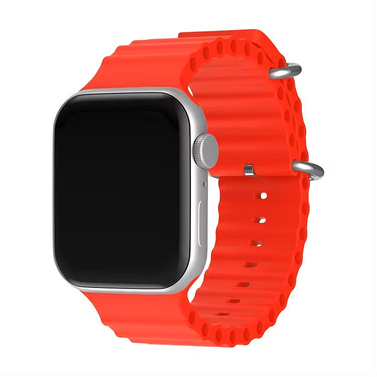 Pure Soft Silicone Wave Sports Watch Strap Compatible with Apple iWatch Smartwatches