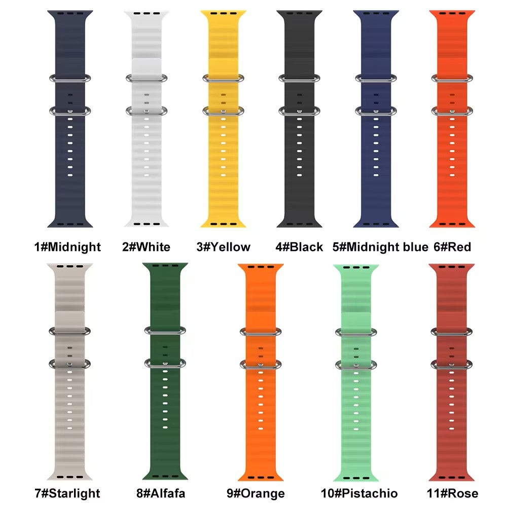 Pure Soft Silicone Wave Sports Watch Strap Compatible with Apple iWatch Smartwatches