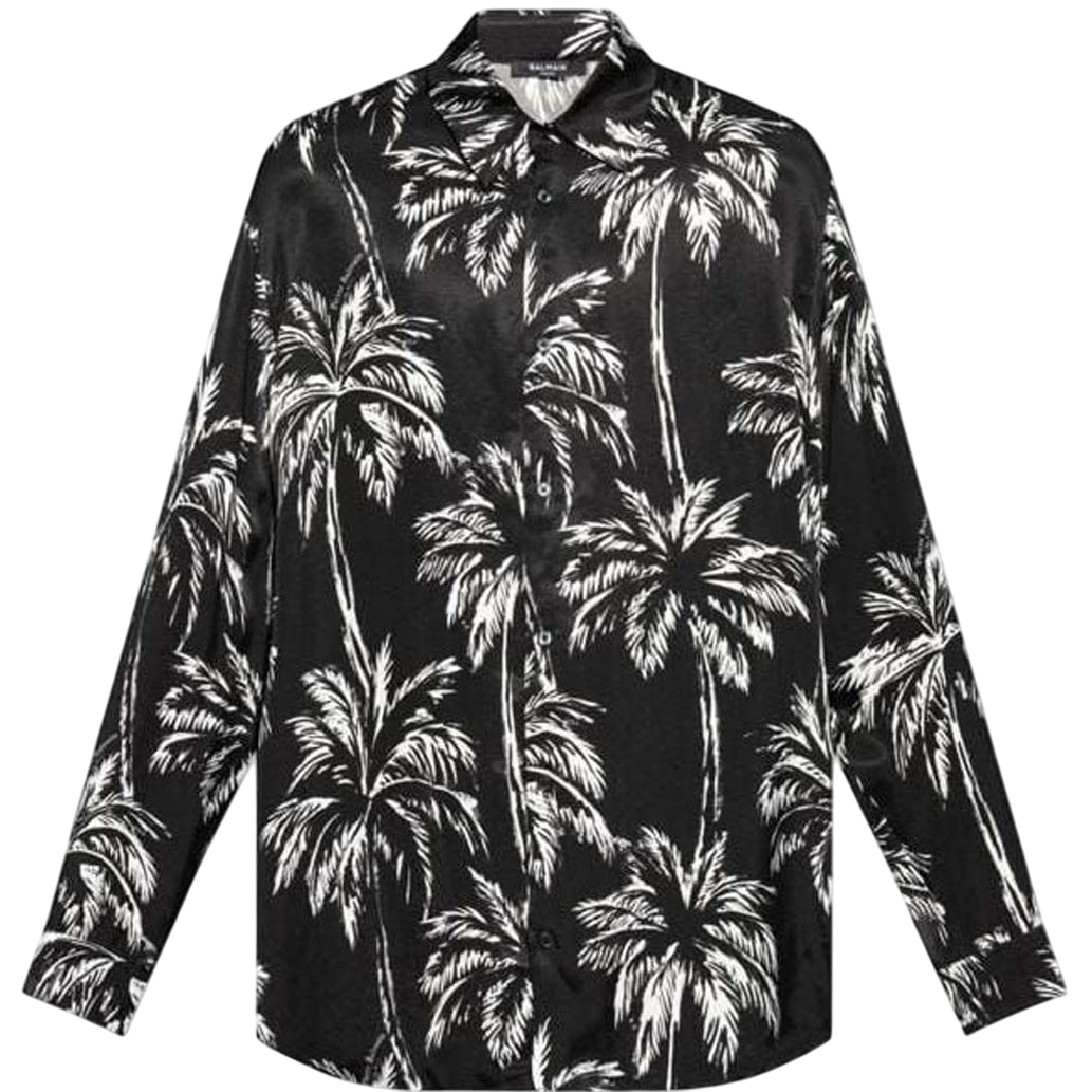 Luxury Black Palm Tree Shirt for Men