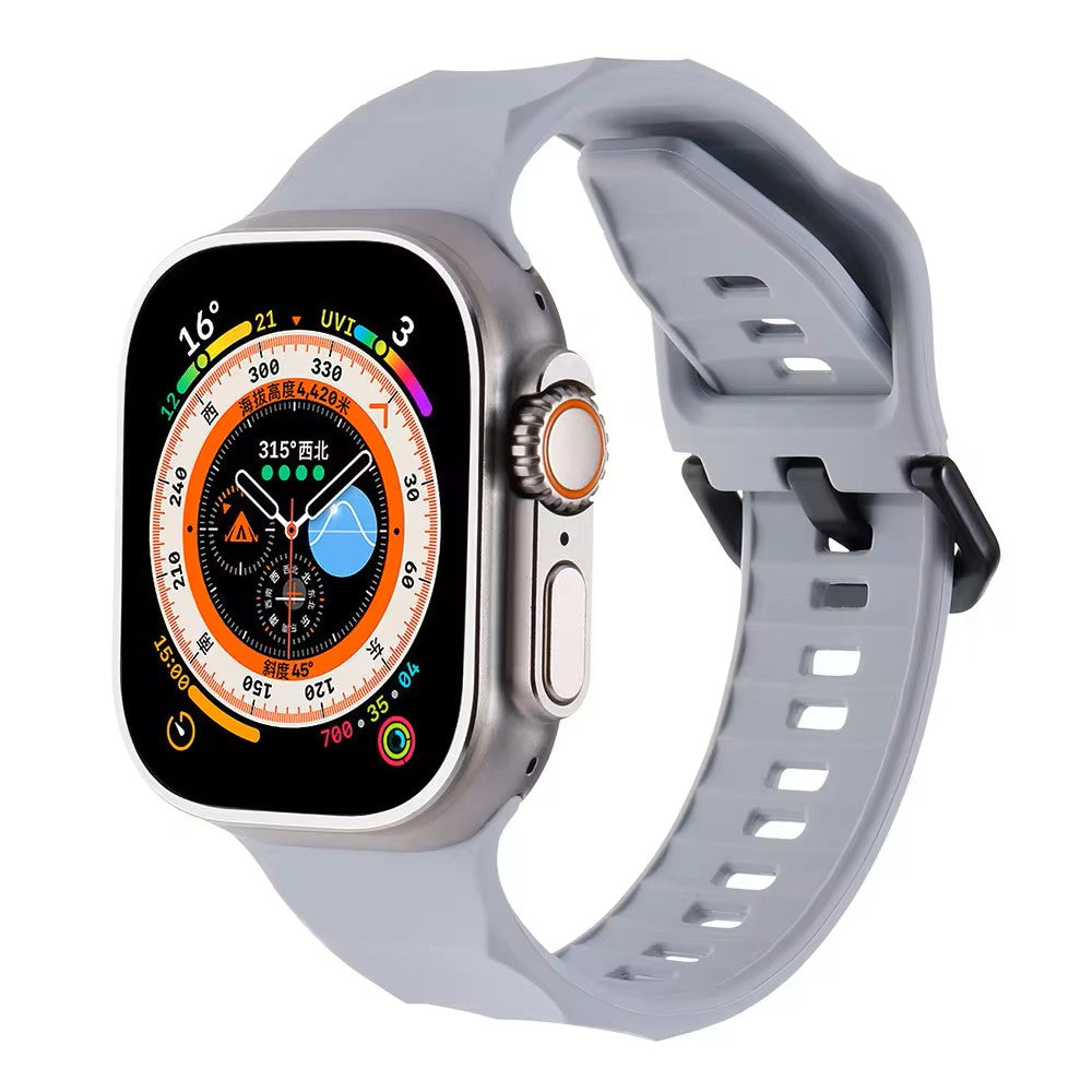 Premium Soft Silicone Wave Sports Watch Strap Compatible with Apple iWatch Smartwatches