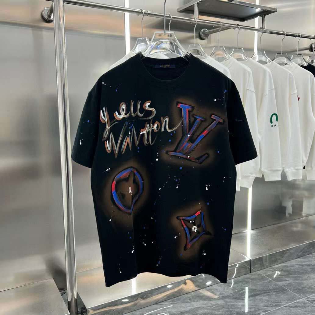PRINTED DROP SHOULDER ROUND NECK TEES