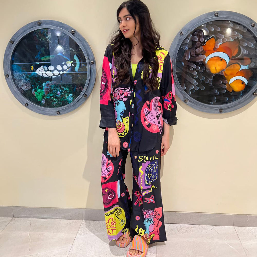 Women Printed Shirt & Pants Co-Ord Set
