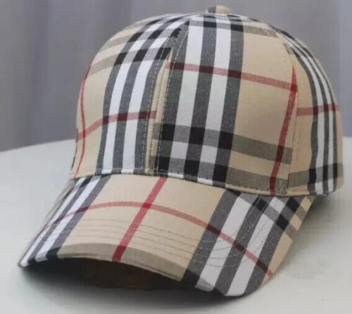 Luxury Checkered Style Regular Unisex Cap With Adjustable Buckle