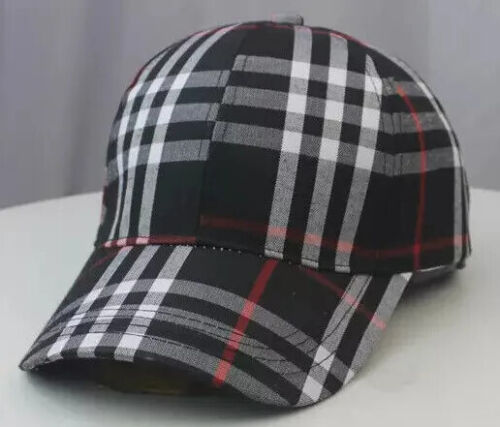 Luxury Checkered Style Regular Unisex Cap With Adjustable Buckle