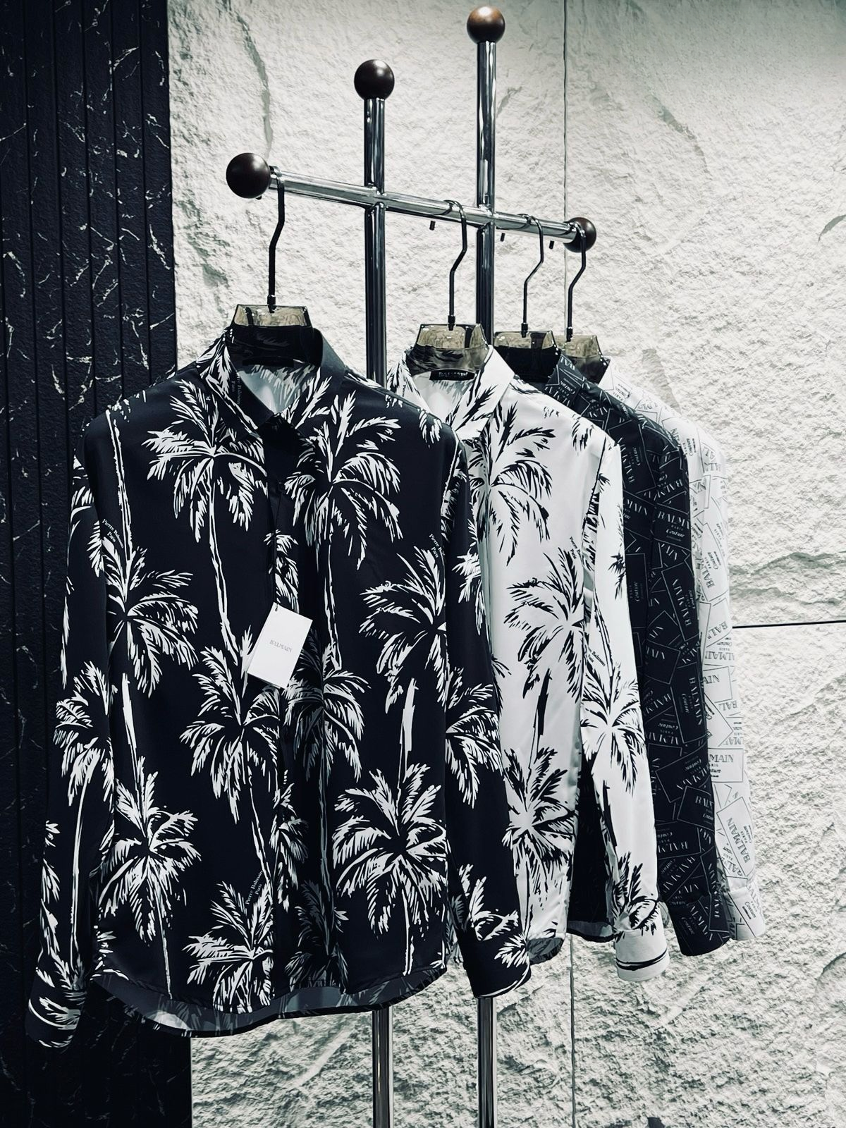 Luxury Black Palm Tree Shirt for Men