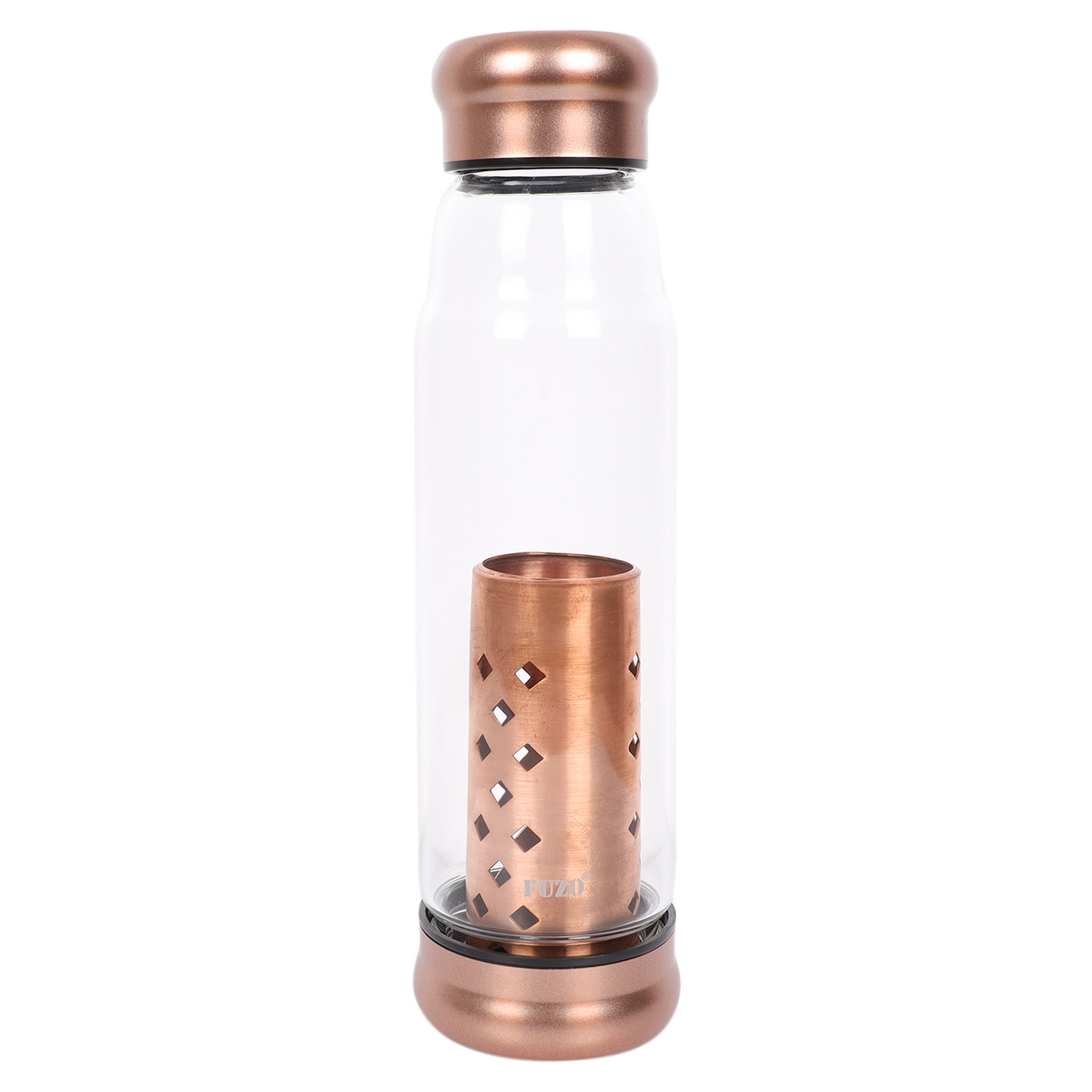 Copper Charge Glass Water Bottle