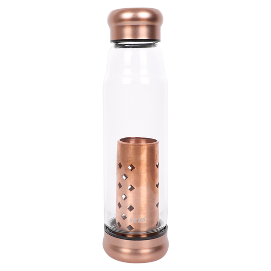 Copper Charge Glass Water Bottle