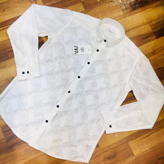 Luxury Crochet Full Sleeves Shirt for Men