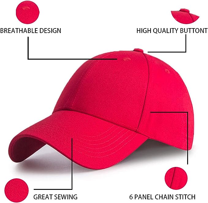 Regular Trendy Unisex Baseball Cap (Red)