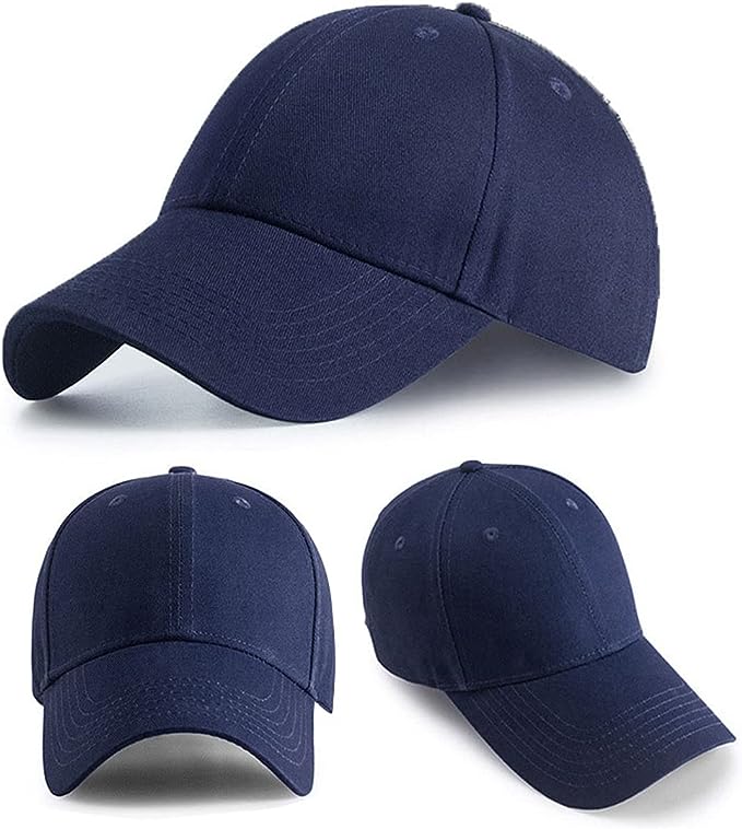 Regular Trendy Unisex Baseball Cap (Navy Blue)