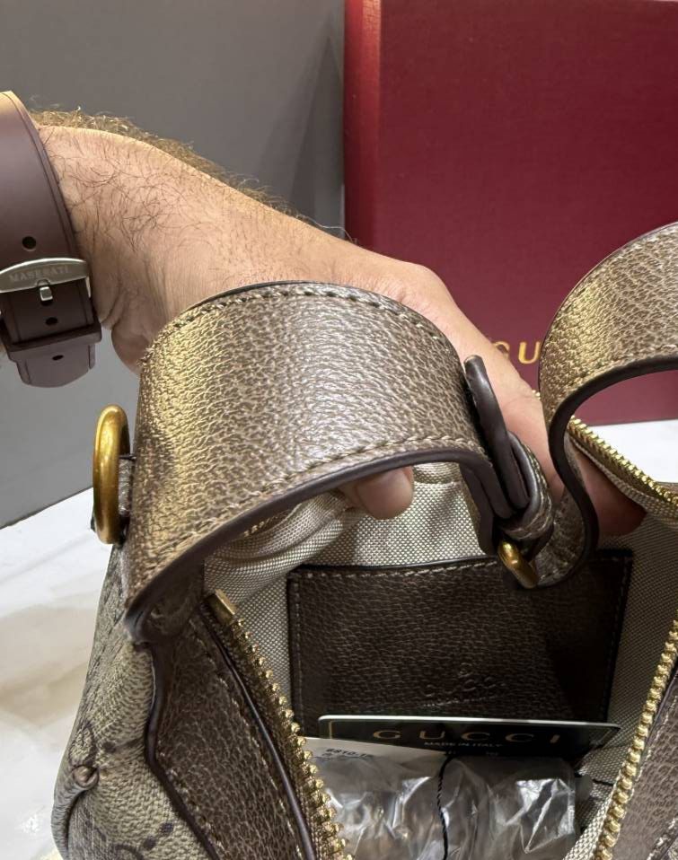 Luxury Marmont Half Moon Matelasse Sling (Brown)