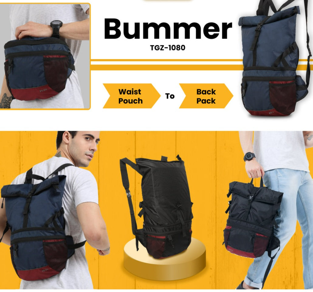 Bummer Waist Pouch to Backpack (Red)