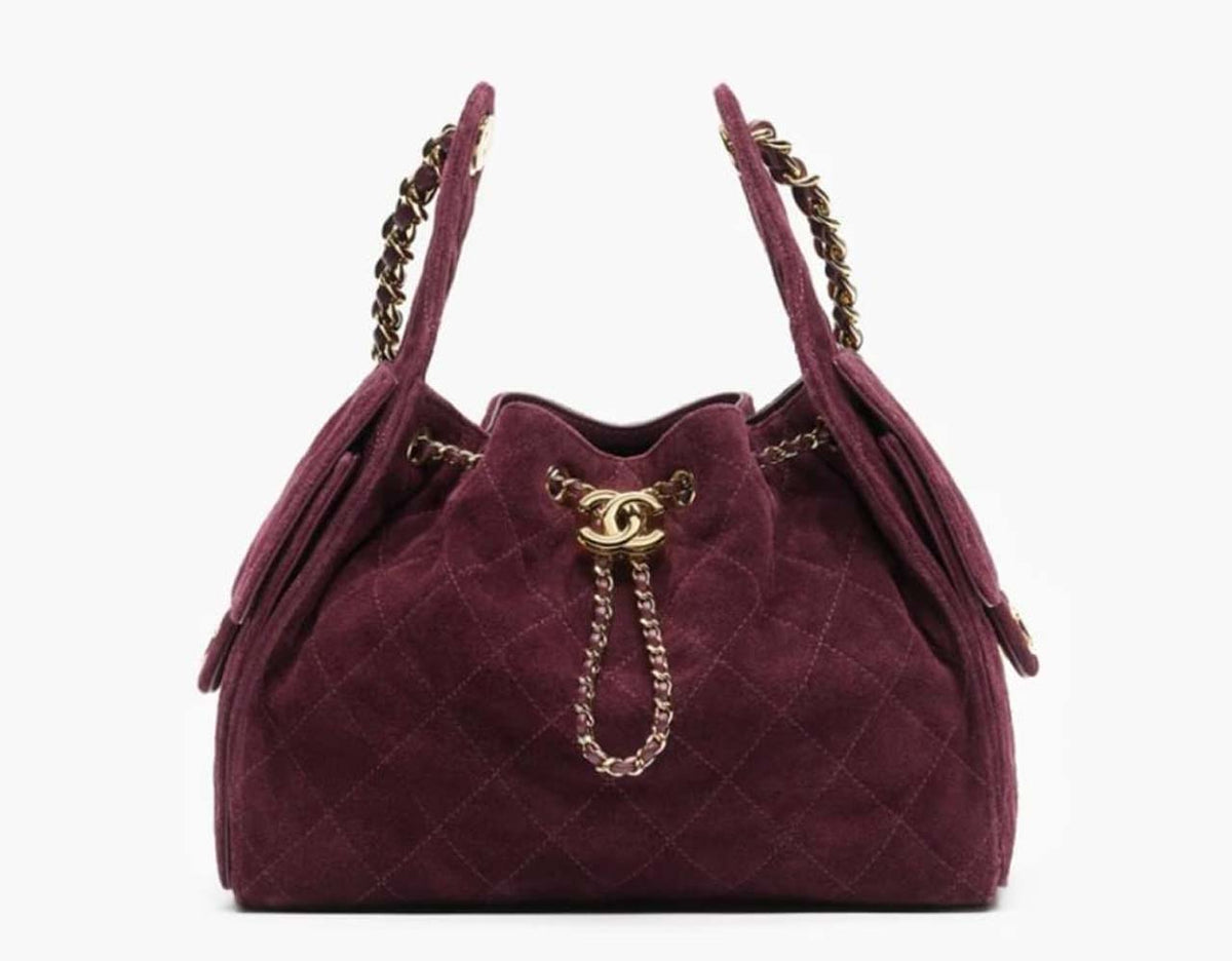 MINI SUEDE CALFSKIN GOLD METAL BUCKLE