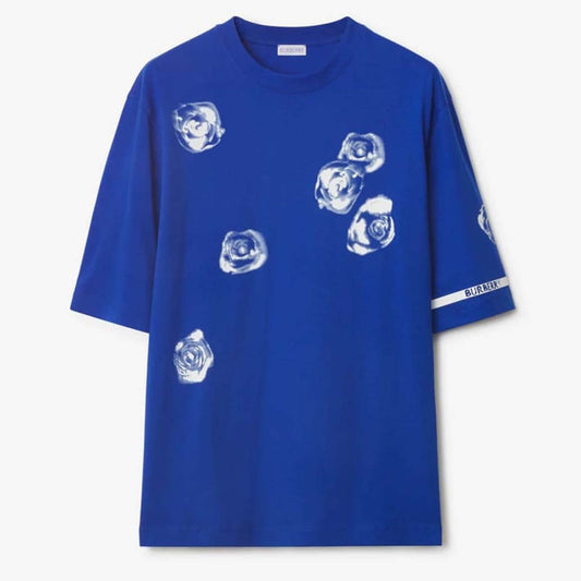 FLOWER PRINTED DROP SHOULDER TEES