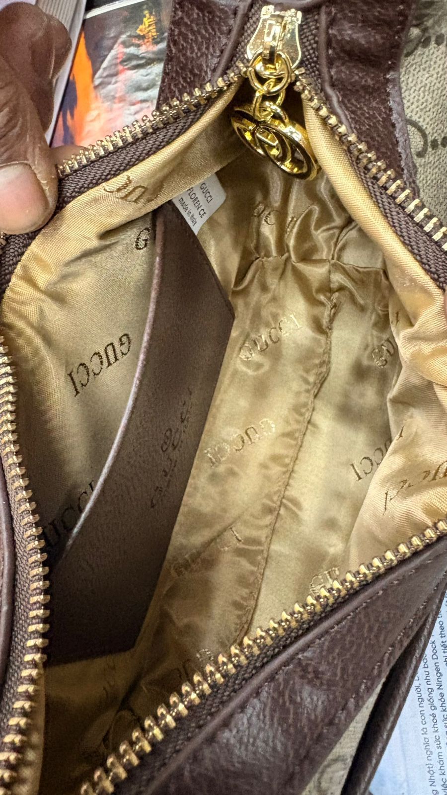 Luxury Marmont Half Moon Matelasse Sling (Brown)