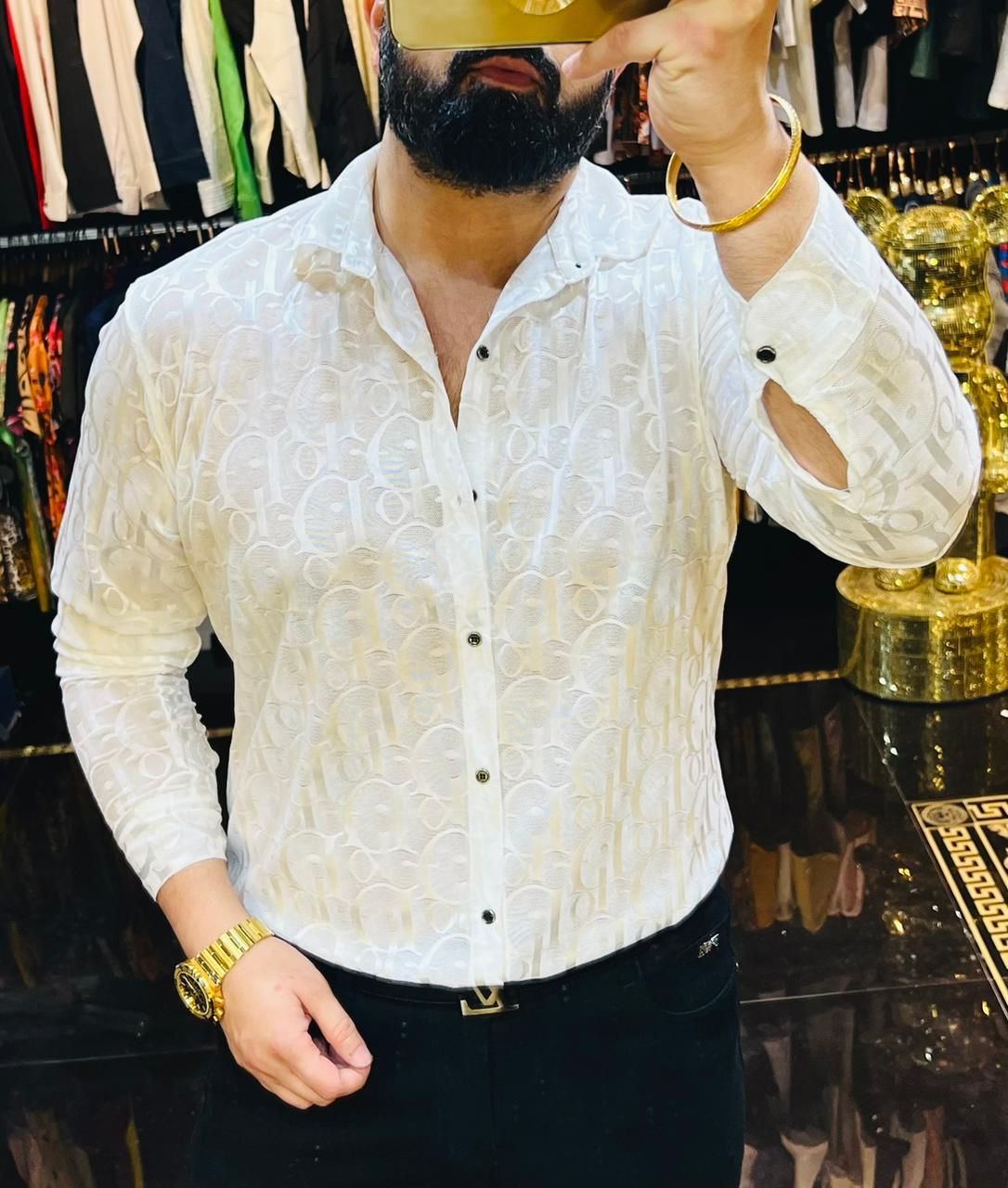 Transparent Luxury High End Quality Full Sleeves Shirt for Men