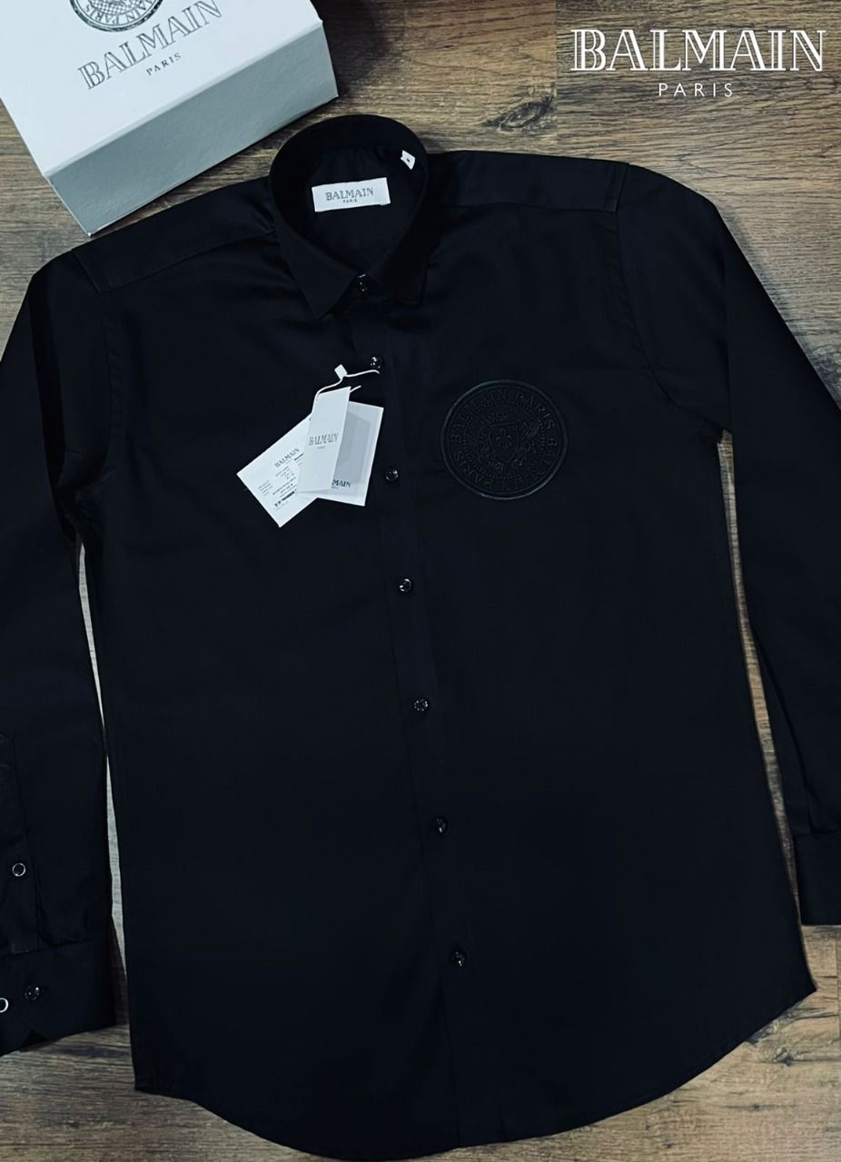 Luxury Embroidered Logo Full Sleeves Shirt for Men
