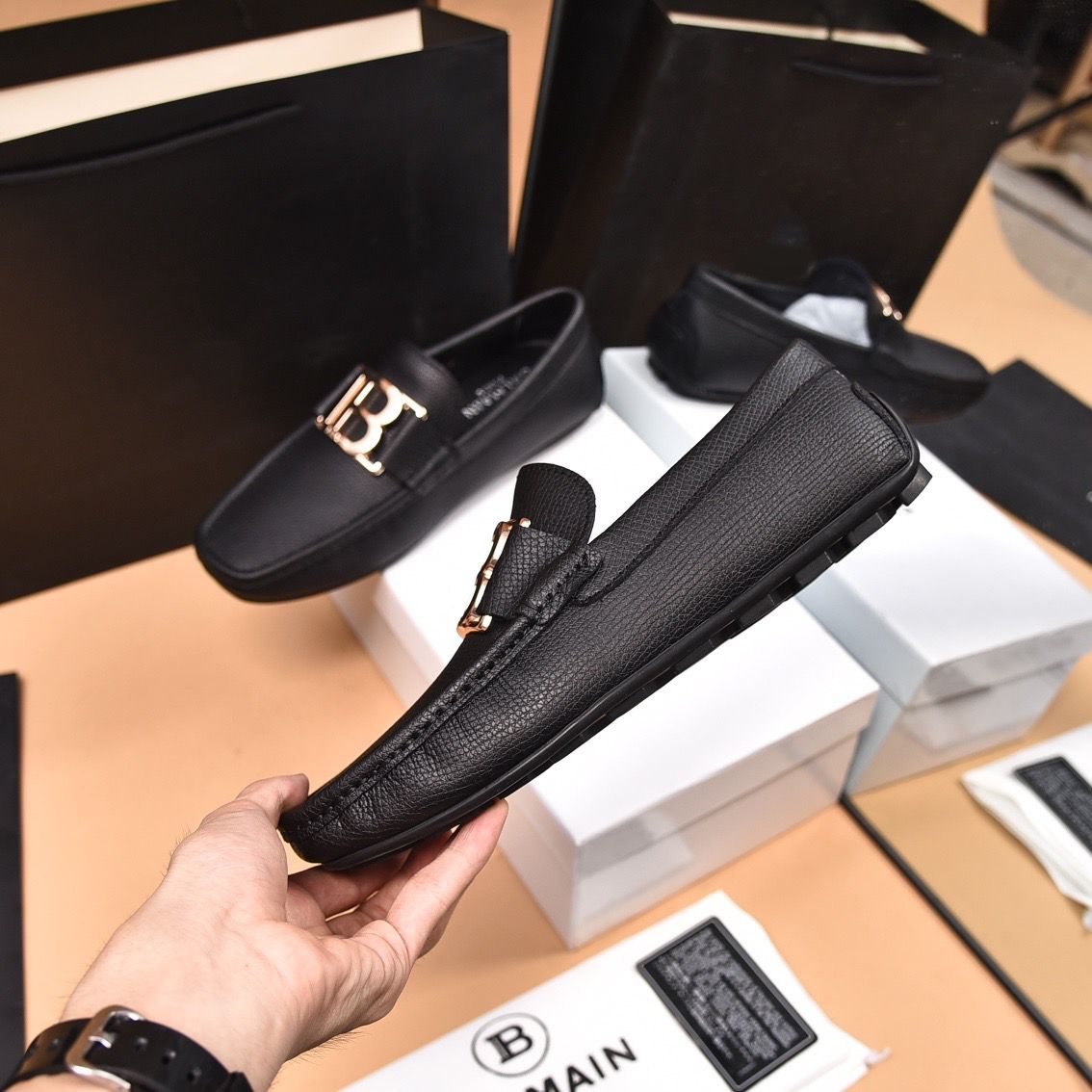 Initial-Logo Hardware Loafers For Men