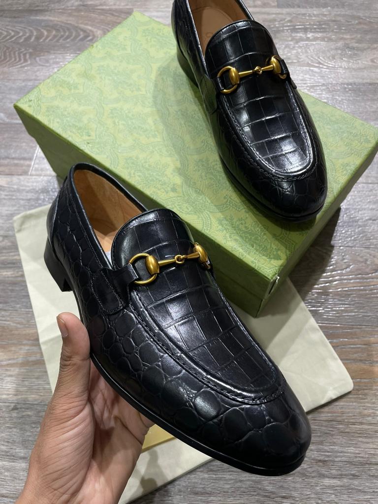 Premium Crocodile Horsebit Leather Loafers For Men