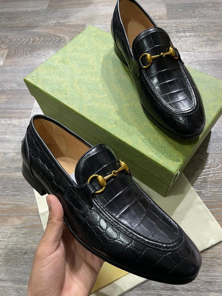 Premium Crocodile Horsebit Leather Loafers For Men