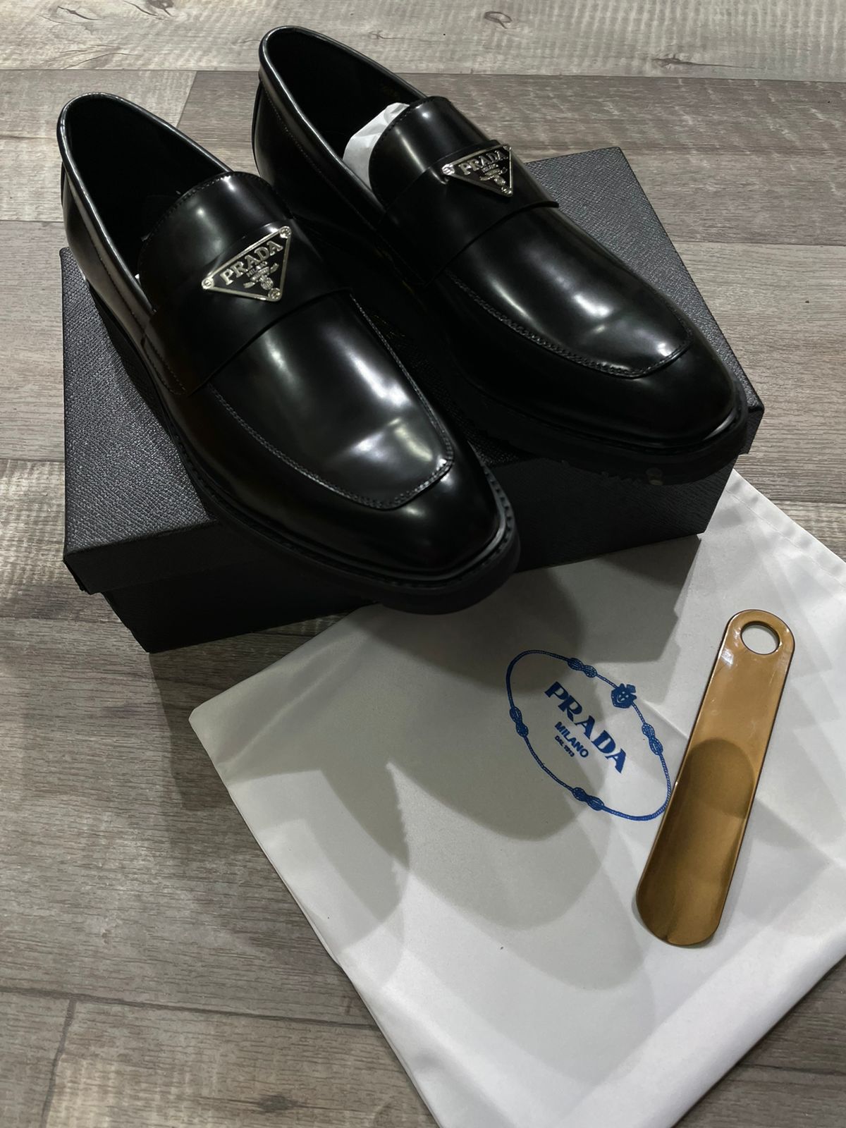 Premium Loafers With Triangle Logo