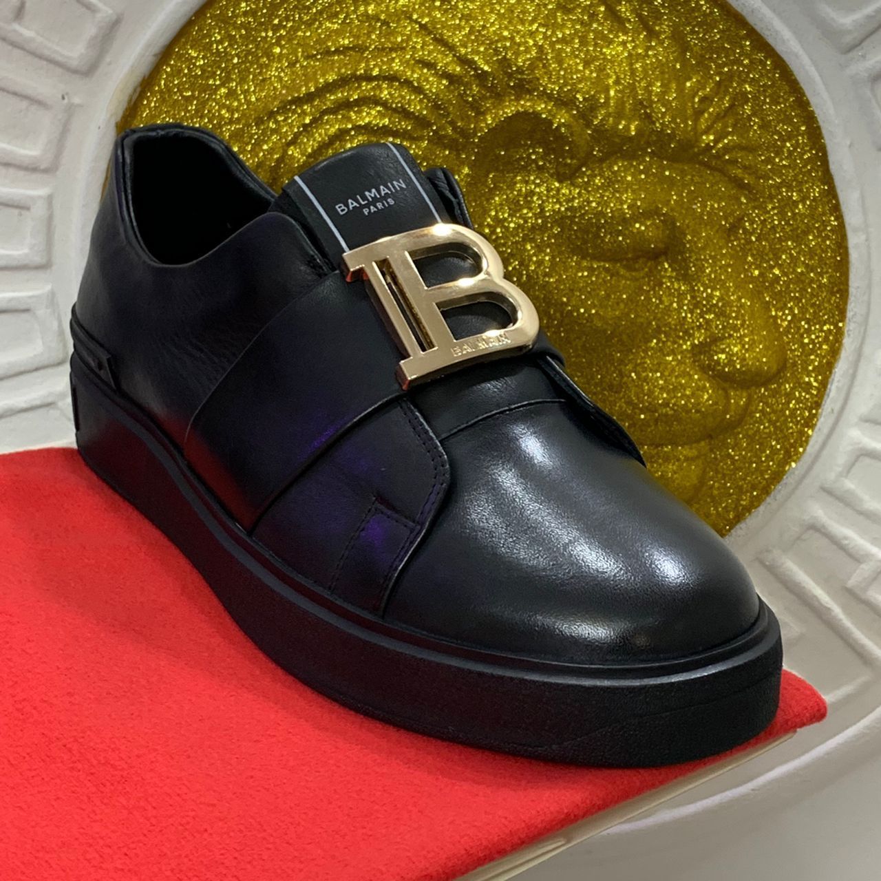 Black B-Court Leather Sneakers