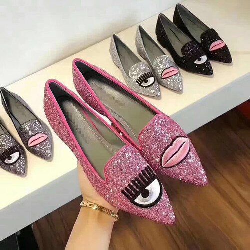 Glitter ballet flats for women