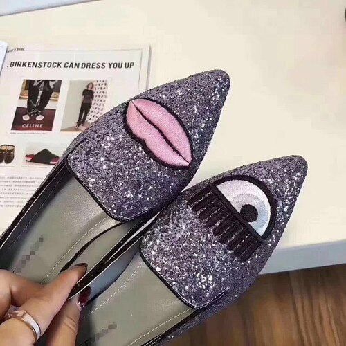 Glitter ballet flats for women