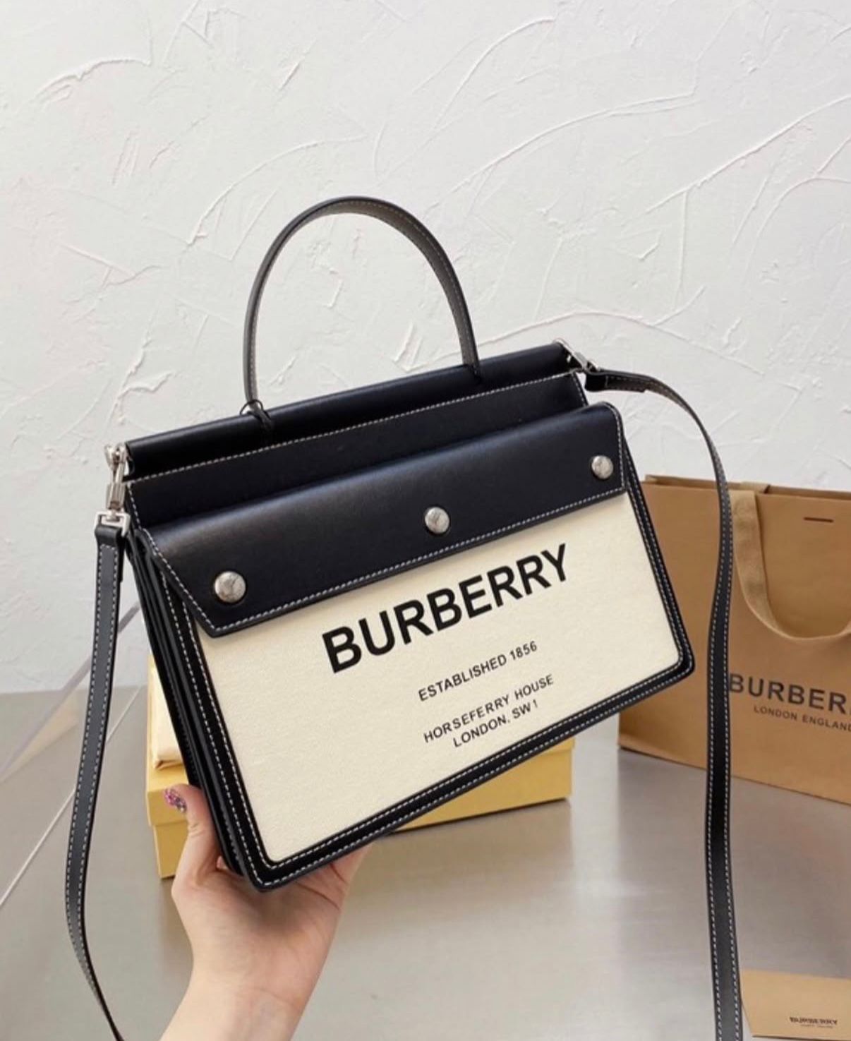 PREMIUM MINI HORSEFERRY CANVAS TITLE HANDBAG