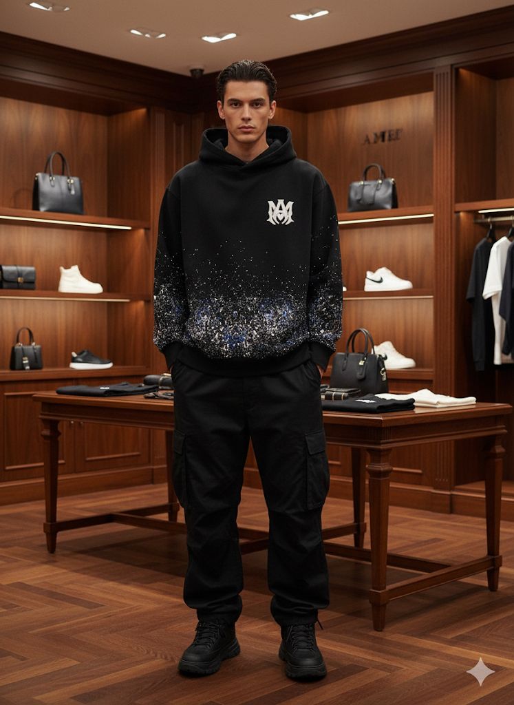 LUXURY PRINT WORK HOODIE FOR MEN