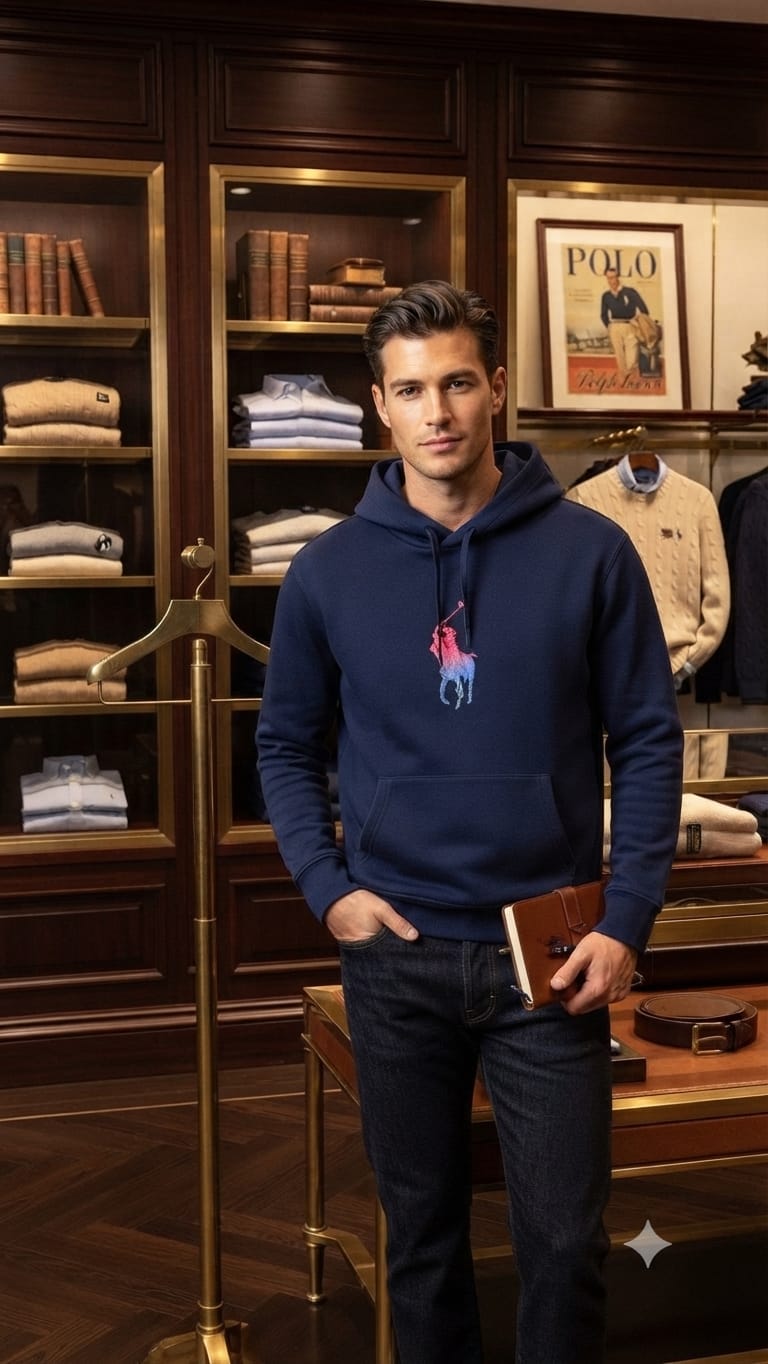 Printed Logo Hoodie For Men